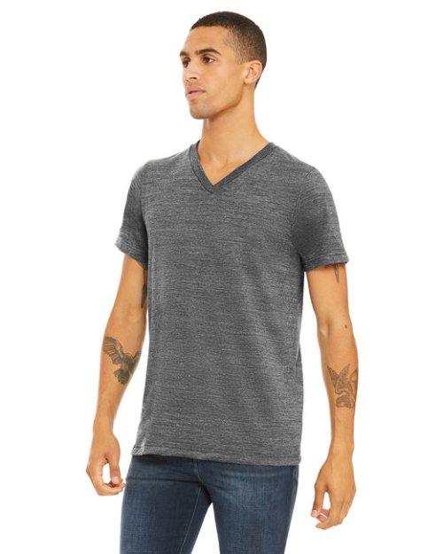 Bella + Canvas Unisex Textured Jersey V-Neck T-Shirt
