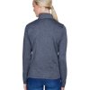 UltraClub Ladies' Cool & Dry Heathered Performance Quarter-Zip